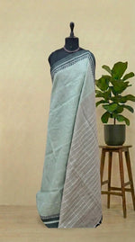 Light Mint Green Pure Linen Saree