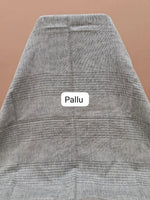 Metal Grey Pure Linen Saree pallu