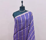 Purple Pure Silk Linen Saree 1