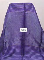 Purple Pure Silk Linen Saree pallu