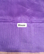 Purple Pure Silk Linen Saree Blouse