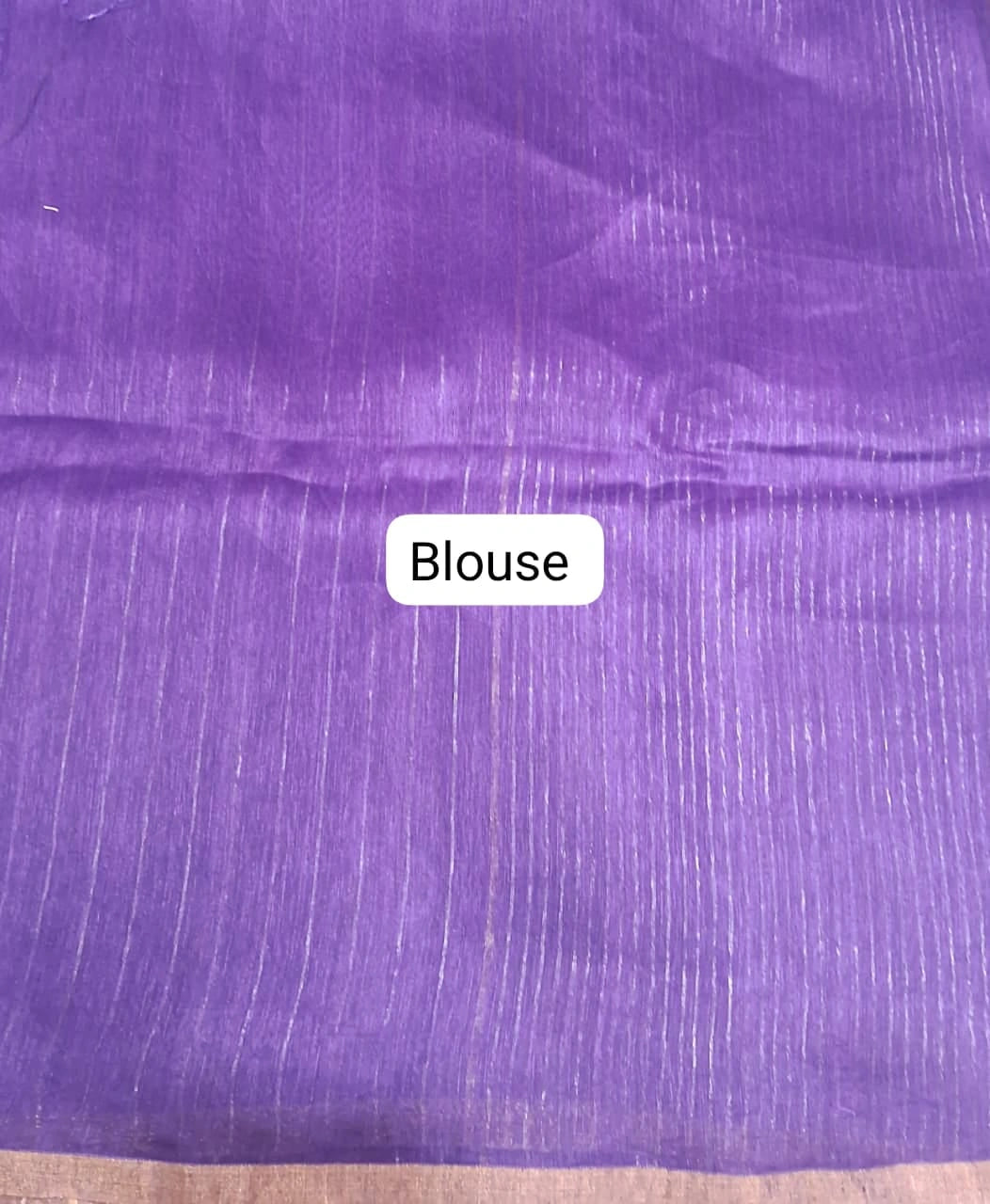 Purple Pure Silk Linen Saree Blouse