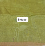 Lime Green Pure Silk Linen Saree Blouse
