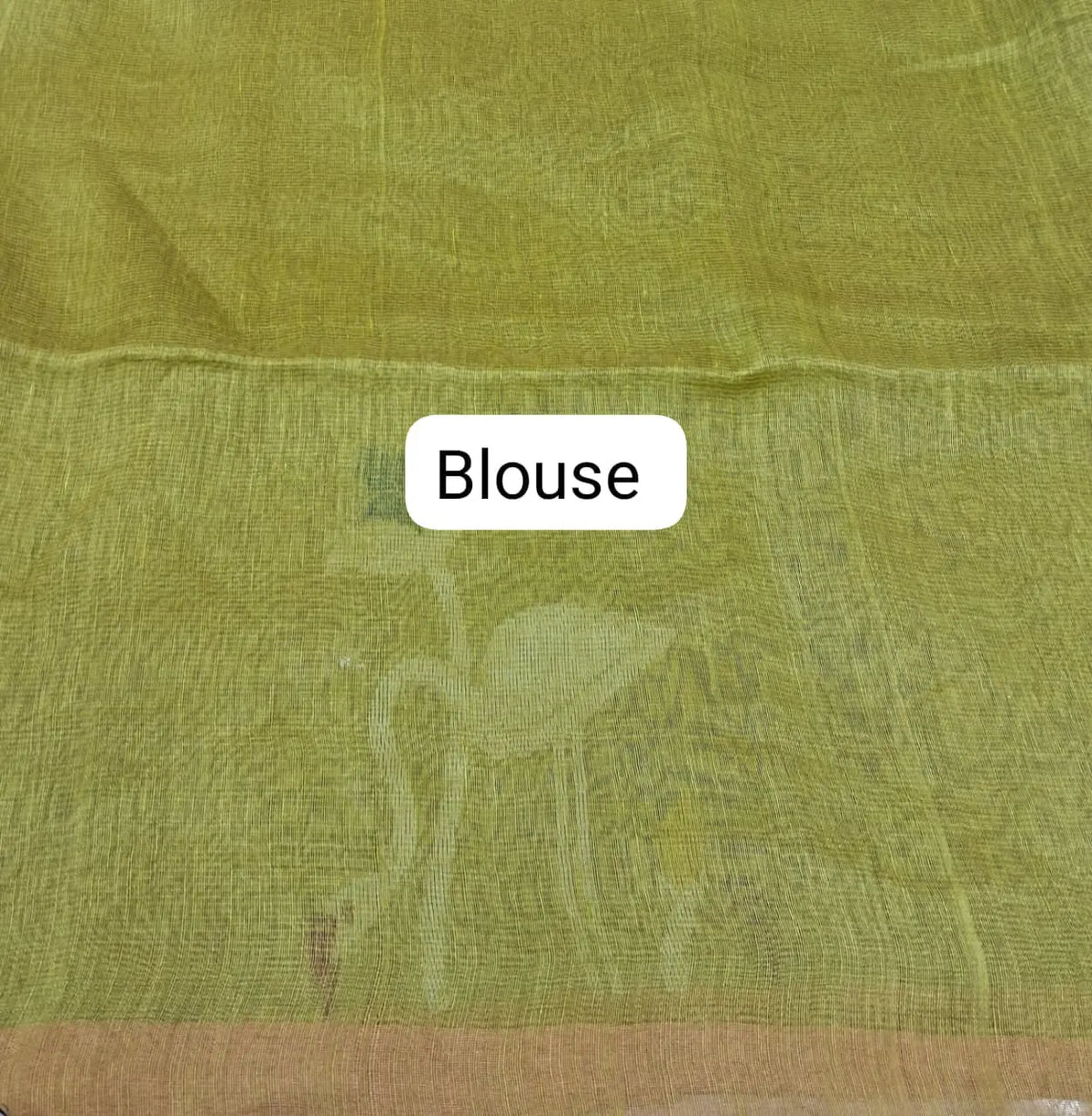 Lime Green Pure Silk Linen Saree Blouse