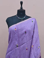 Lavender Pure Silk Linen Saree 1