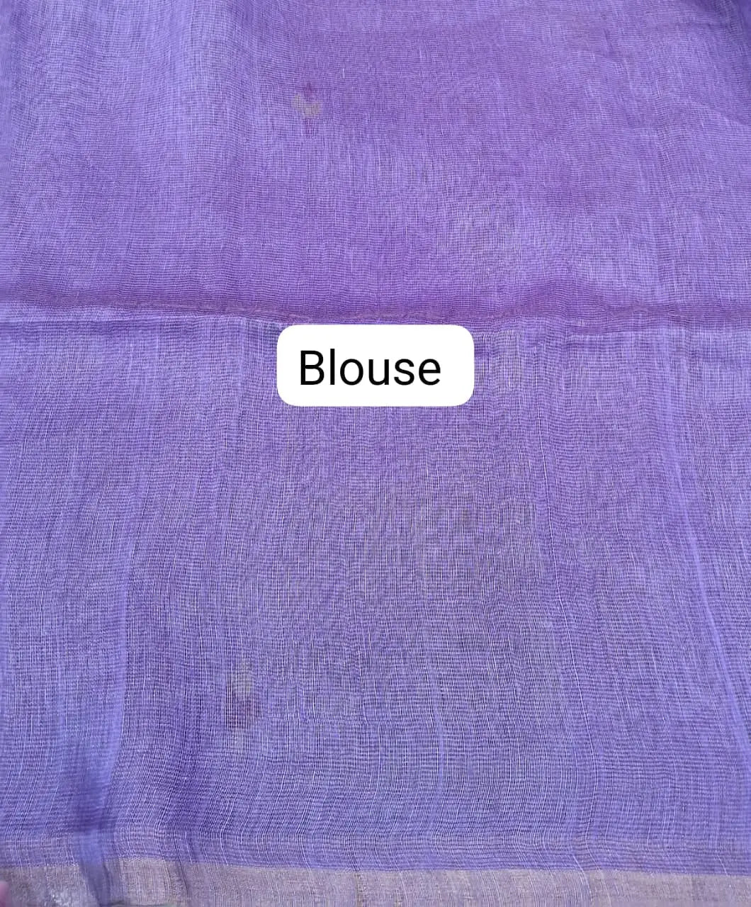 Lavender Pure Silk Linen Saree Blouse