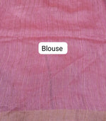 Rose Pink Pure Silk Linen Saree Blouse