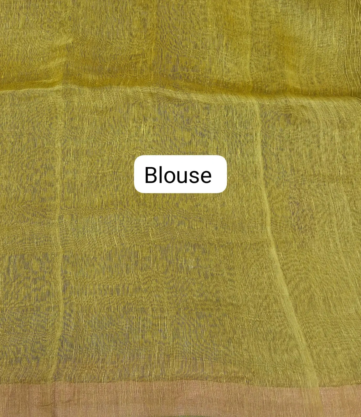 Green Pure Silk Linen Saree Blouse