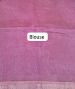Onion Pink Pure Silk Linen Saree Blouse