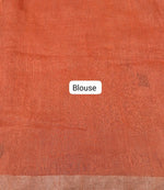 Orange Pure Silk Linen Saree Blouse