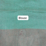 Sea Blue Pure Silk Linen Saree blouse