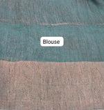 Dark Green Pure Silk Linen Saree blouse
