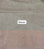 Dark Beige Pure Silk Linen Saree blouse