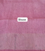 Baby Pink Pure Silk Linen Saree blouse