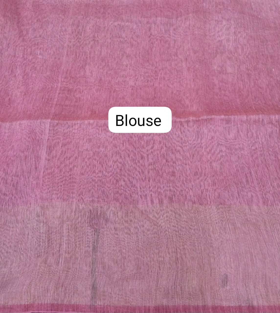 Baby Pink Pure Silk Linen Saree blouse