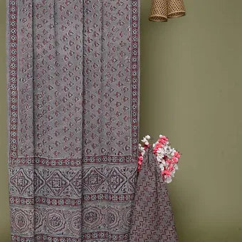 Ash soft cotton saree