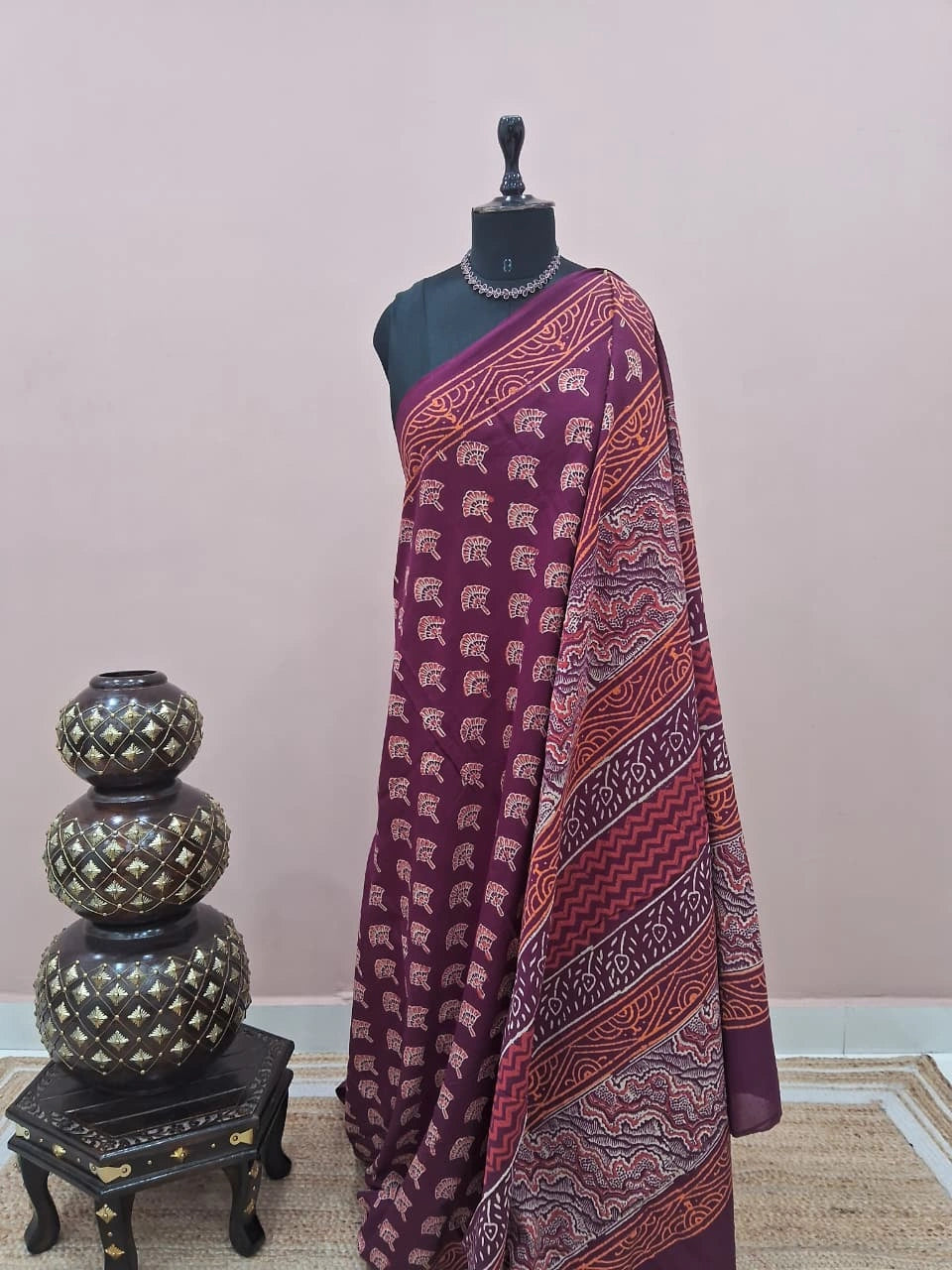 Elegant Maroon soft cotton saree