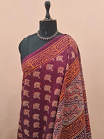Elegant Maroon soft cotton saree 1