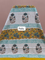 Traditional Yellow soft cotton saree Pallu