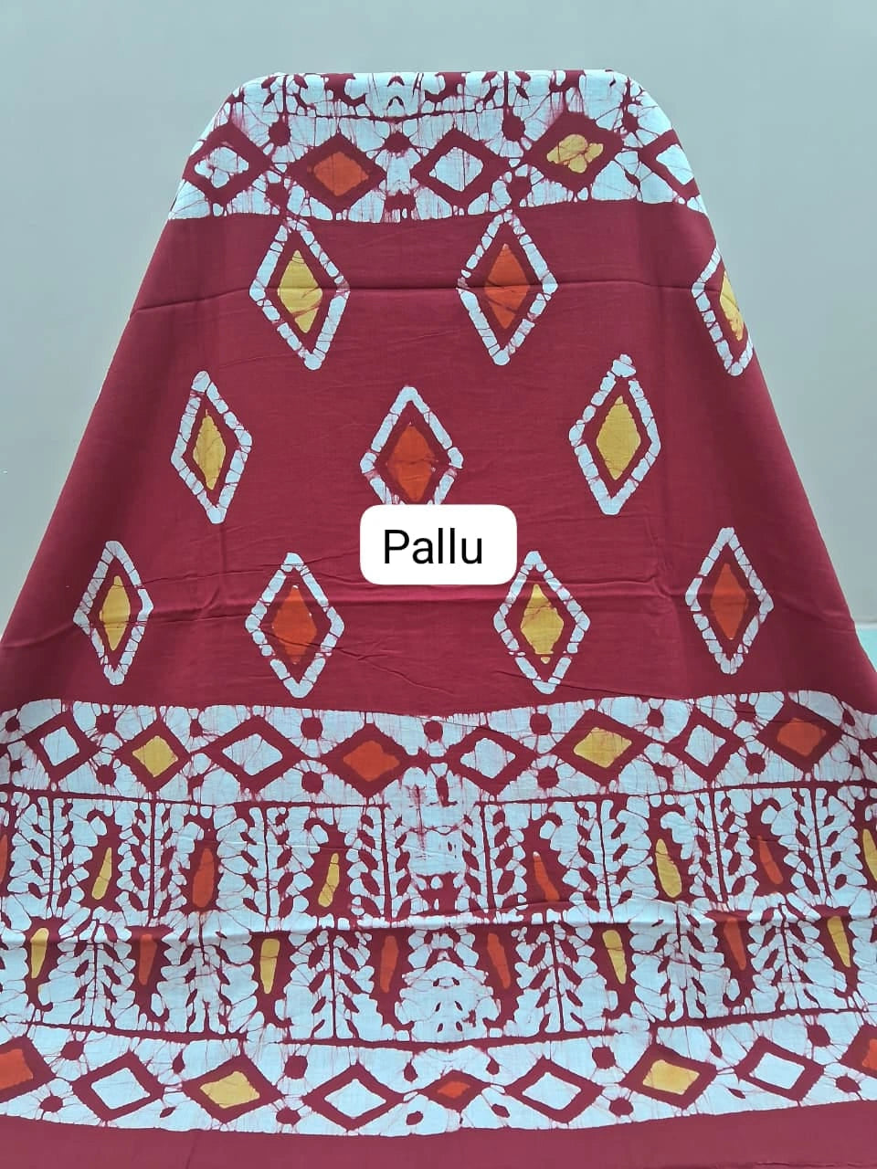 Candy Red Handloom Soft Cotton Saree Pallu
