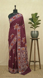  Maroon Handloom Soft Cotton Saree