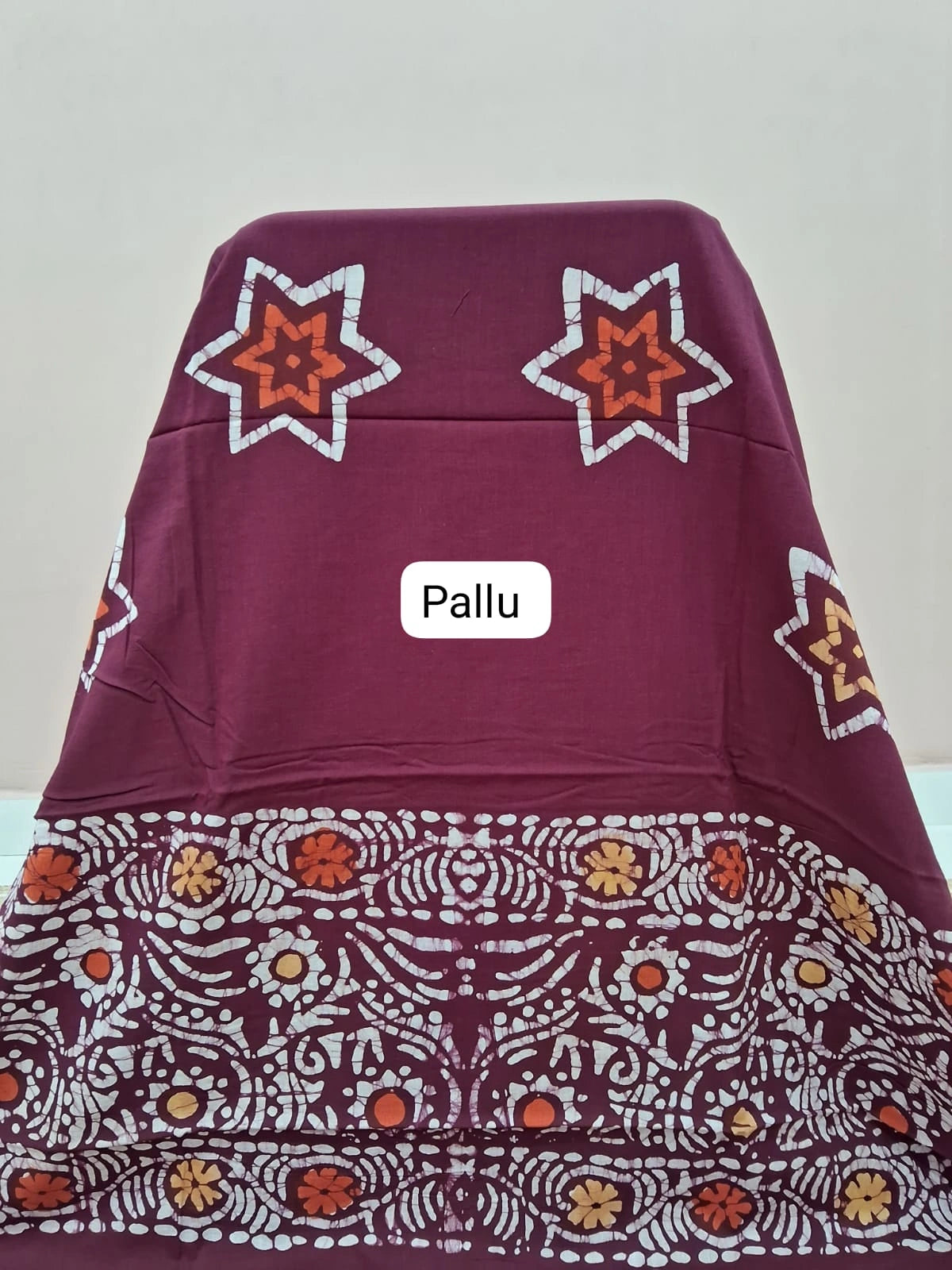  Maroon Handloom Soft Cotton Saree Pallu