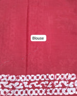 Traditional Candy Red Soft Cotton Saree Blouse