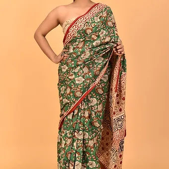 Green Soft Cotton Saree 