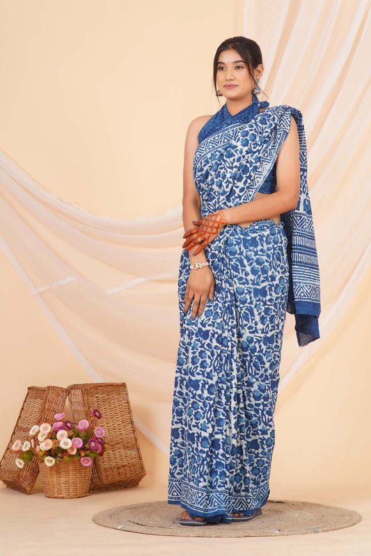 Off-White Soft cotton Saree