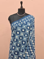 Indigo Blue Soft Cotton Saree 1