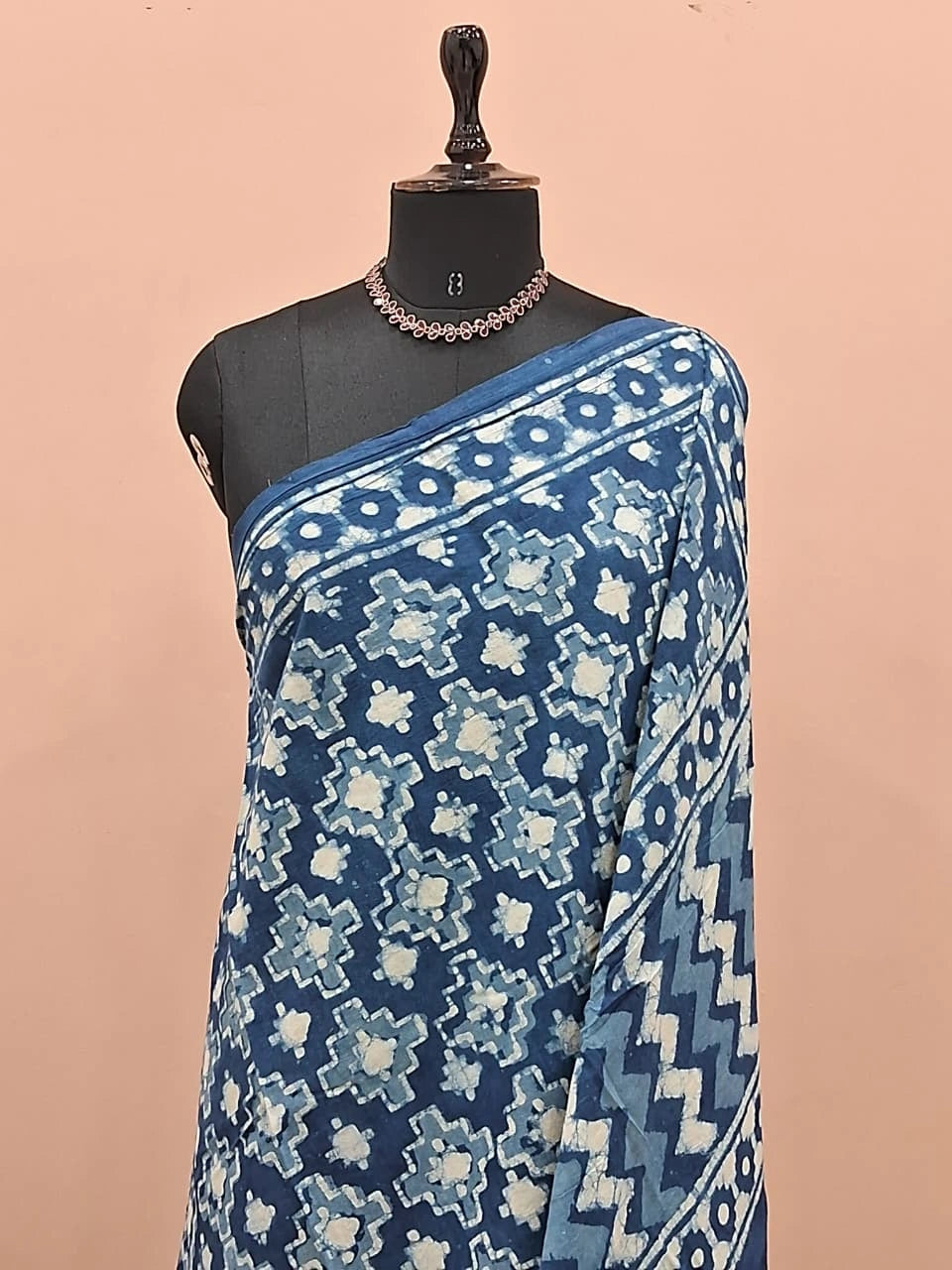 Indigo Blue Soft Cotton Saree 1
