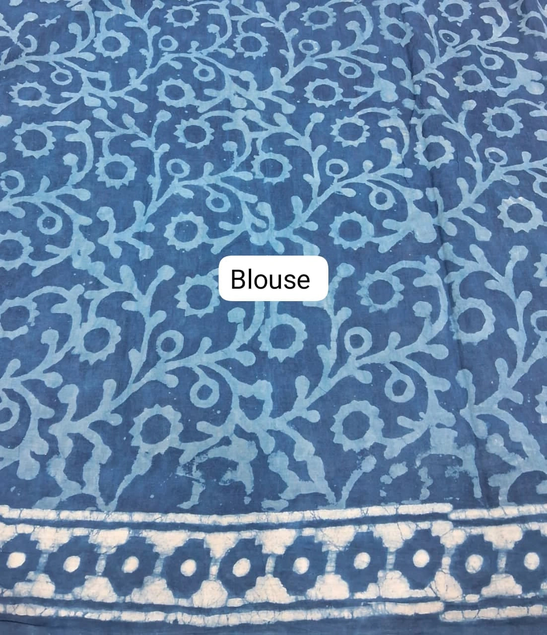 Indigo Blue Soft Cotton Saree Blouse
