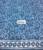 Indigo Blue Soft Cotton Saree Blouse