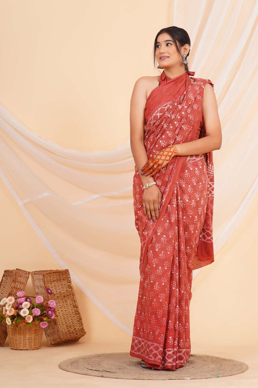 Red Soft Cotton Saree