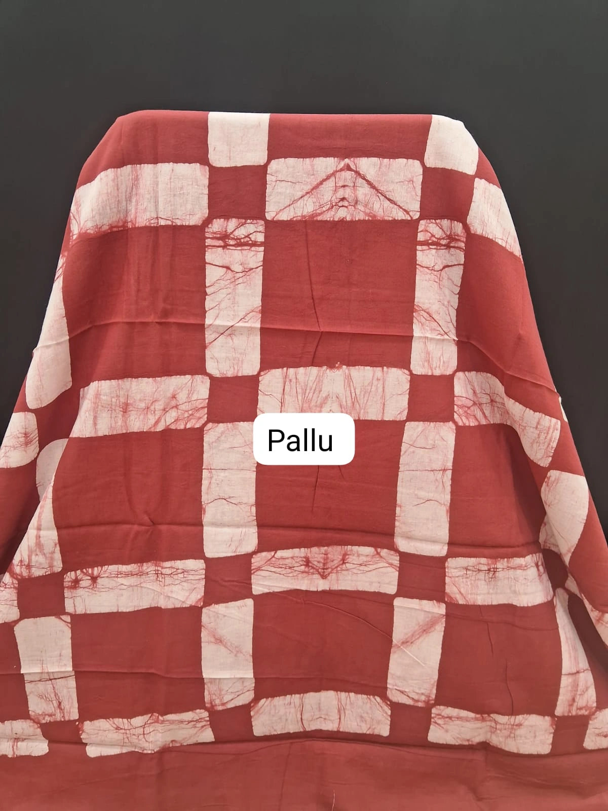 Graceful Rust Red Soft Cotton Saree Pallu