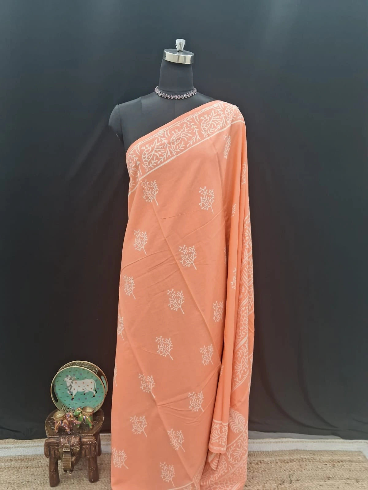 Peach Soft Cotton Saree
