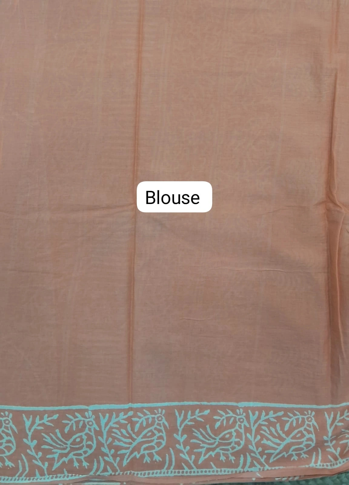 Peach Soft Cotton Saree Blouse