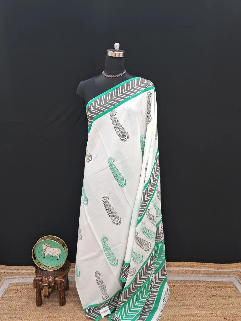 Minimal White Soft Cotton Saree