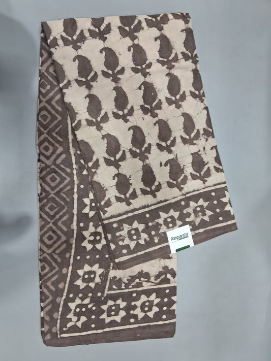 White Soft Cotton Saree