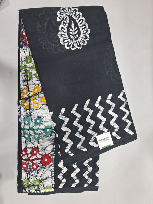 Black Soft Cotton Saree