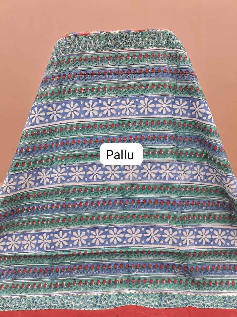 Elegant Rust Red Soft Cotton Saree Pallu