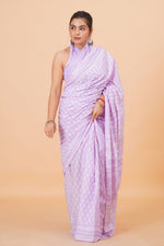 Lavender Traditional Soft Cotton Saree