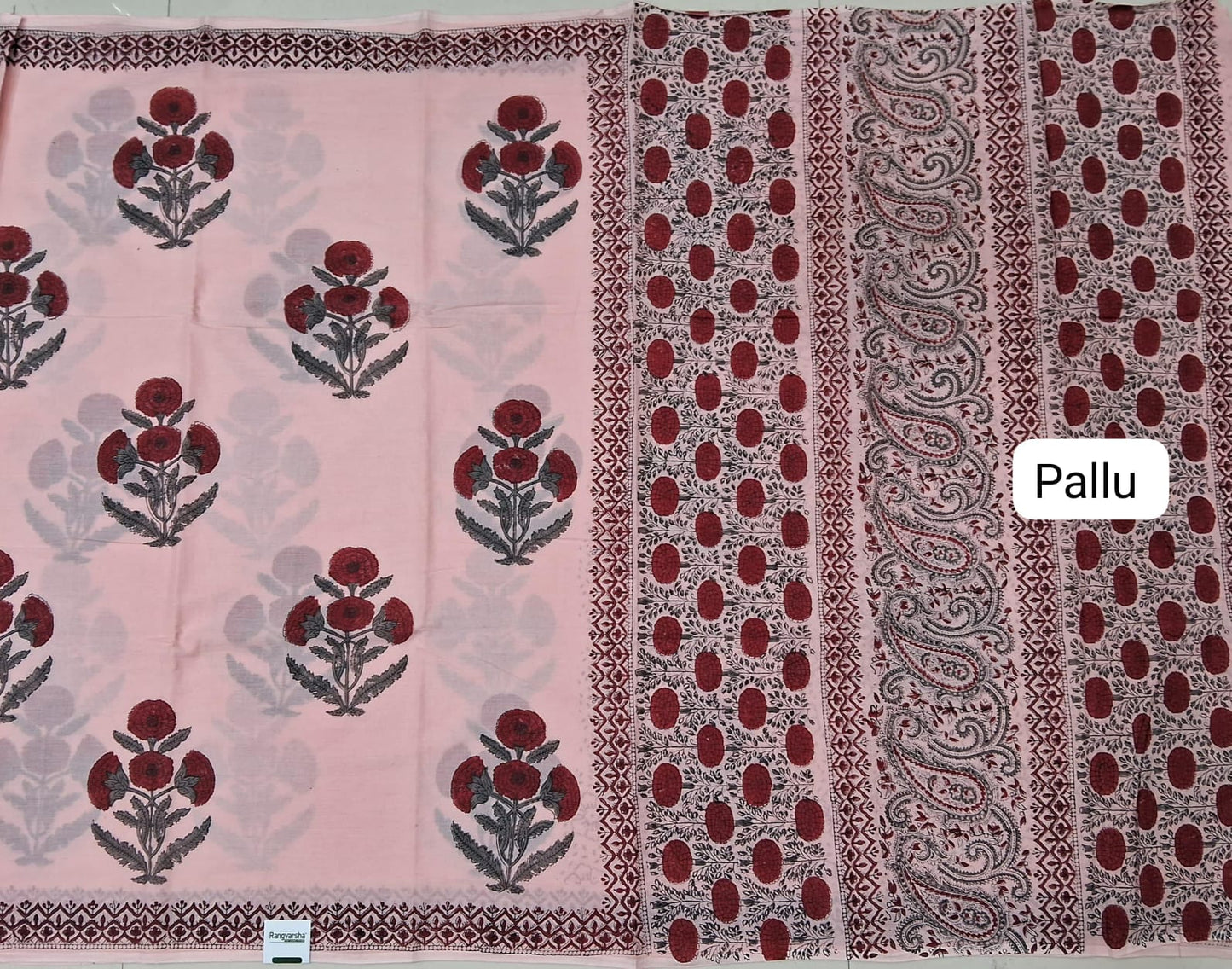 Blush Pink Soft Cotton  pallu