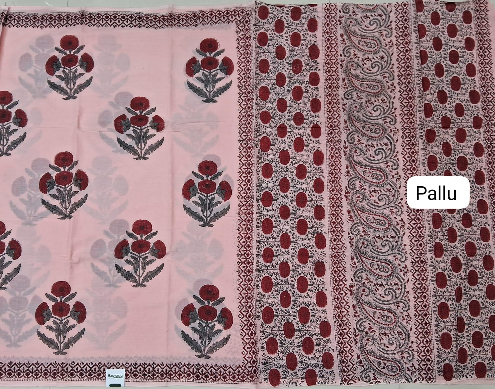 Blush Pink Soft Cotton  pallu