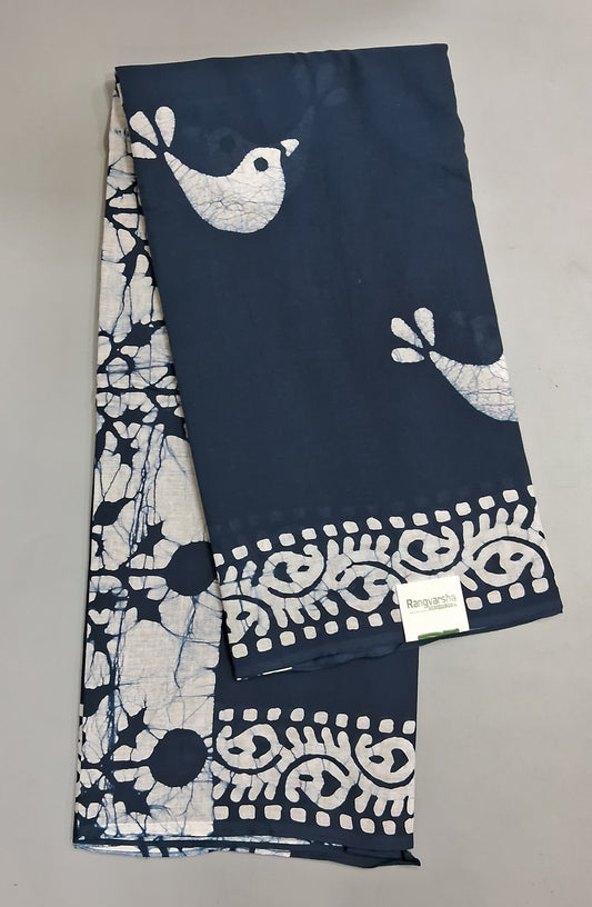 Dark Blue Soft Cotton Saree