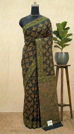 Bottle Green Soft Cotton Saree