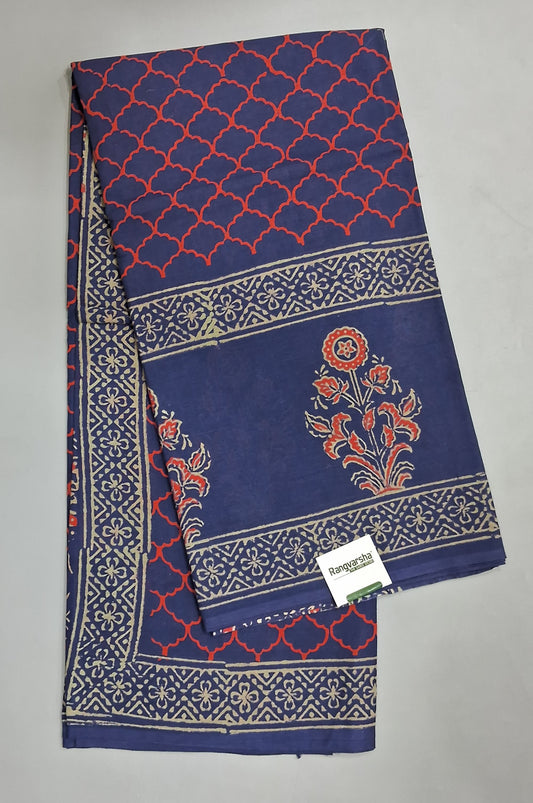 Blue Soft Cotton Saree