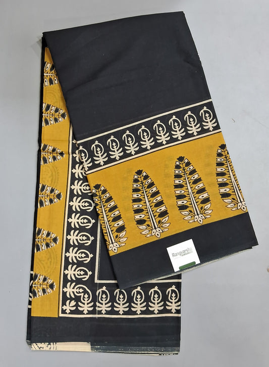 Black Soft Cotton Saree 