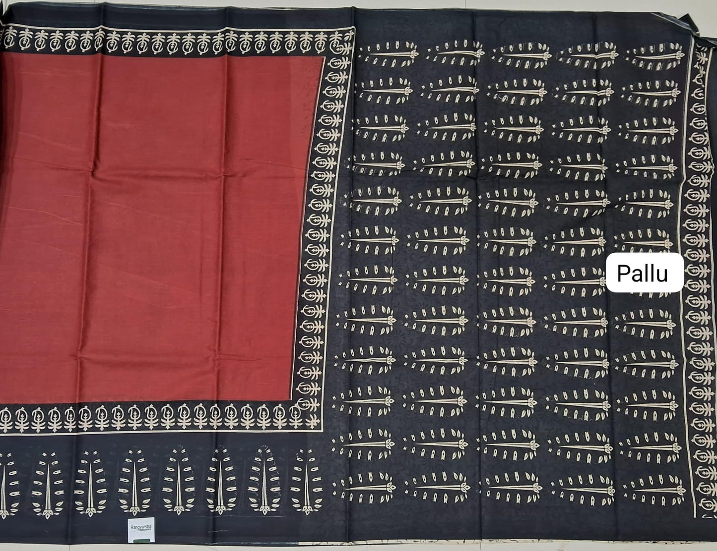 Tomato Red Soft Cotton Saree Pallu