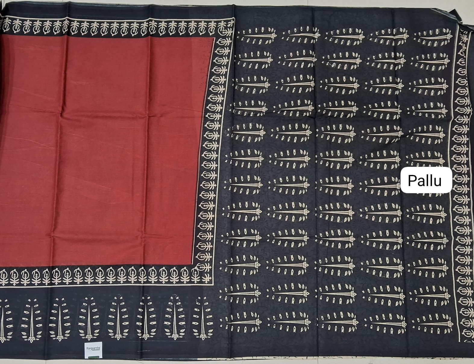Tomato Red Soft Cotton Saree Pallu